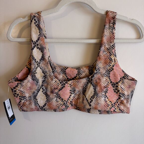 NWT GapFit StudioBra Sports Bra Multi Snake Print Size L - Picture 3 of 4